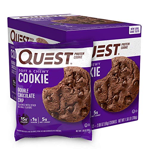 12 Count Quest Nutrition Double Chocolate Chip Protein Cookies: High Protein, Low Carb Snack for Best Price