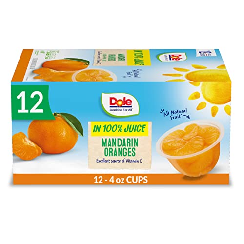 12 Cups of Dole Fruit Bowls Mandarin Oranges in 100% Juice: A Healthy Gluten-Free Snack for Back to School