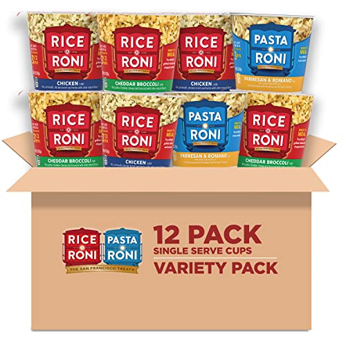 12 Pack of PASTA RONI Quaker Rice a Roni Cups: 3-Flavor Variety, 2.25 Oz Cups - Best Price & Deals