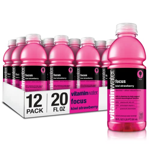 12 Pack of vitaminwater focus Electrolyte Enhanced Water with Vitamins, Kiwi-Strawberry Flavor - 20 fl oz: Best Price and Deals