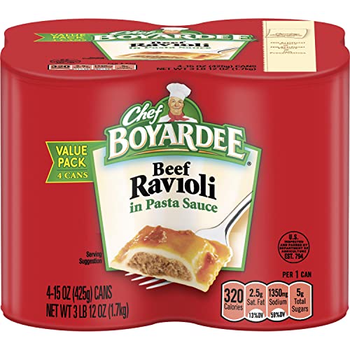 4-Pack of Chef Boyardee Beef Ravioli: Affordable and Delicious!