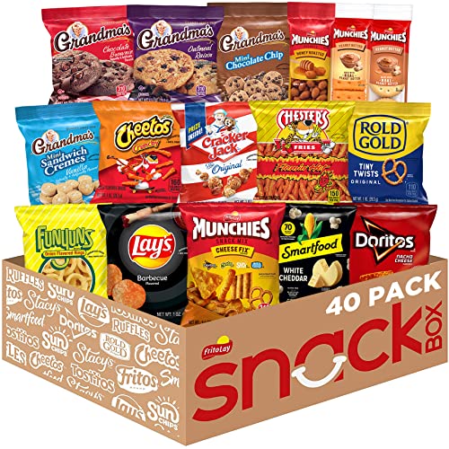 40 Count Frito Lay Ultimate Snack Care Package: Variety Assortment of Chips, Cookies, Crackers & More