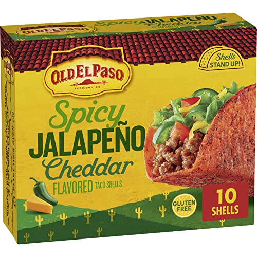 5.4 oz. Old El Paso Spicy Jalapeño Cheddar Stand ‘N Stuff Taco Shells: Gluten Free Option for Flavorful Tacos