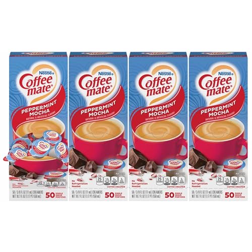 50 Peppermint Mocha Coffee Creamer Singles: Non-Dairy, Convenient, and Affordable - Nestle Coffee mate Review