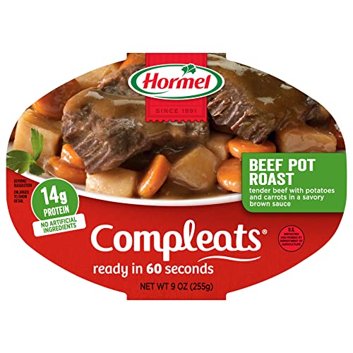 6-Pack of HORMEL COMPLEATS Beef Pot Roast Microwave Trays: Convenient and Delicious 9 oz Meals