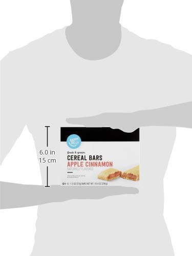 8 Count Happy Belly Fruit & Grain Cereal Bars: Apple Cinnamon Flavor from Amazon Brand - A Healthy & Tasty Snack Option