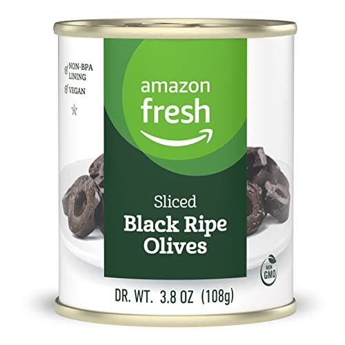 Amazon Fresh - Sliced Black Ripe Olives: A Savory 3.8 oz Option for a Great Price