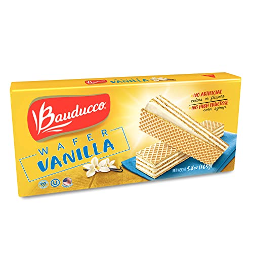 Bauducco Vanilla Wafers: Indulgent 3-Layered Vanilla Cream Cookies - Sweet Snack or Dessert (5.82oz, Pack of 1)