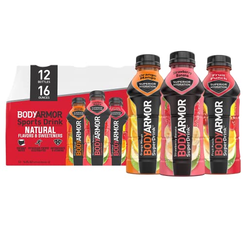 BODYARMOR Sports Drink Variety Pack: Natural Flavors, Hydration with Coconut Water, Electrolytes, and Vitamins - Ideal for Athletes (12 Pack, 16 oz)