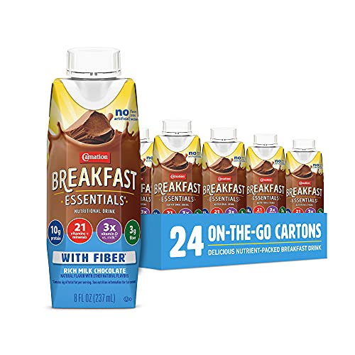 Carnation Breakfast Essentials: Fiber-Rich, Milk Chocolate Ready-to-Drink - 8 FL OZ Carton (Pack of 24) - Find the Best Price and Packaging Variation