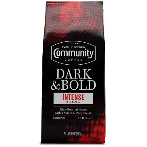 Community Coffee Dark & Bold Intense Blend: A Budget-friendly, 12 Ounce Bag of Dark Roast Ground Coffee