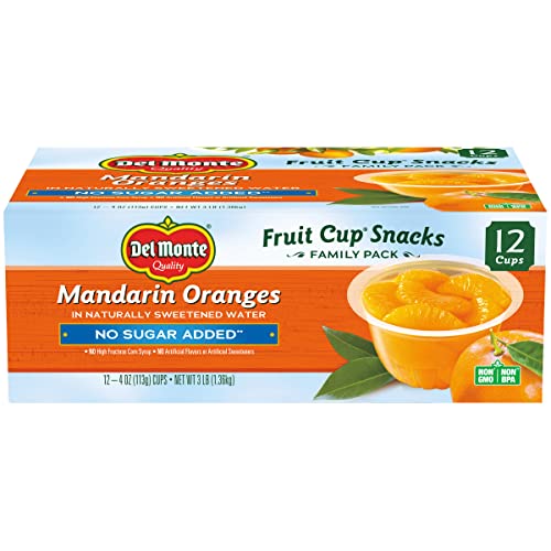 Del Monte Mandarin Oranges: No Sugar Added, 4 oz (12 Pack) - A Healthy and Affordable Option