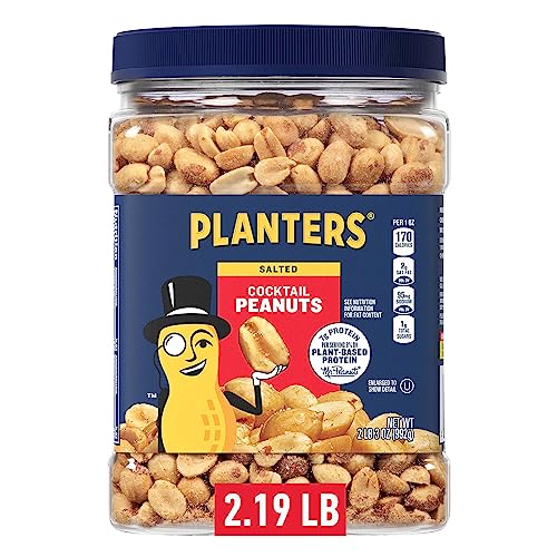 Discover the Best Deal on Planters Salted Cocktail Peanuts: A Plant-Based Protein Snack in a 2.19 lb Jar