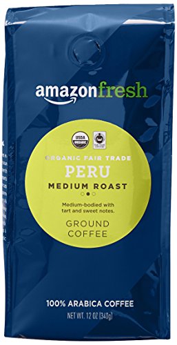 Discover the Best Price on AmazonFresh Organic Fair Trade Peru Ground Coffee: A Medium Roast in a 12 Ounce Package