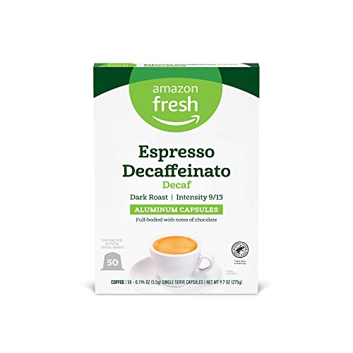 Discover the Top-Rated Amazon Fresh Dark Roast Espresso Decaffeinato Capsules for Nespresso Brewers - 50 Count (5 Packs of 10) [2021 Review]