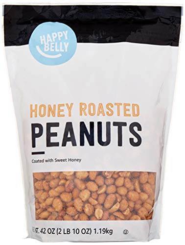 Happy Belly Peanuts: A 42 Ounce Honey Roasted Delight by Amazon Brand