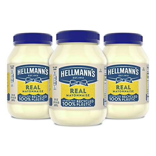 Hellmann’s Mayonnaise: Creamy Gluten-Free Condiment with 100% Cage-Free Eggs - Pack of 3 (30 Fl Oz) - Packaging Varies