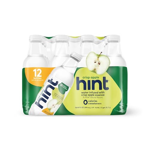 Hint Water Crisp Apple: Zero Sugar, Zero Calories, Zero Sweeteners, Zero Preservatives - A Refreshing and Healthy Choice for Hydration (Pack of 12)