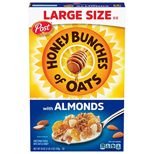 Honey Bunches of Oats with Almonds: Heart Healthy, Low Fat, Whole Grain Cereal | 18oz Box