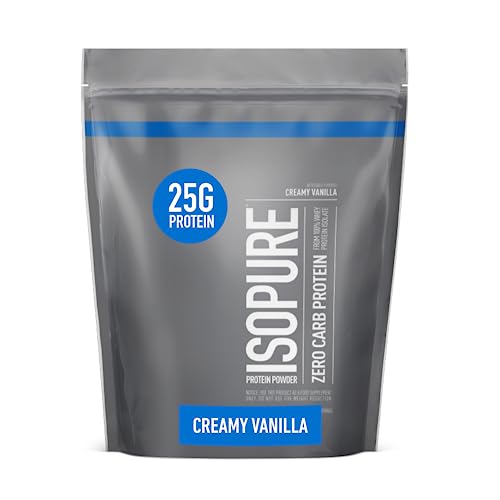 Isopure Creamy Vanilla Whey Isolate Protein Powder: Immune Support, 25g Protein, Zero Carb & Keto Friendly