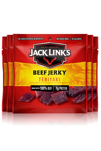 Jack Link’s Beef Jerky Teriyaki: Flavorful Protein-Packed Snack - 0.625 Oz Bags (Pack of 5)