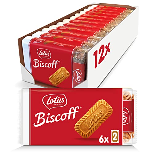 Lotus Biscoff Cookies: 144 Vegan Caramelized Biscuit Cookies | 12 Sleeves, 6 Two-Packs | 3.28 oz | Pack of 12