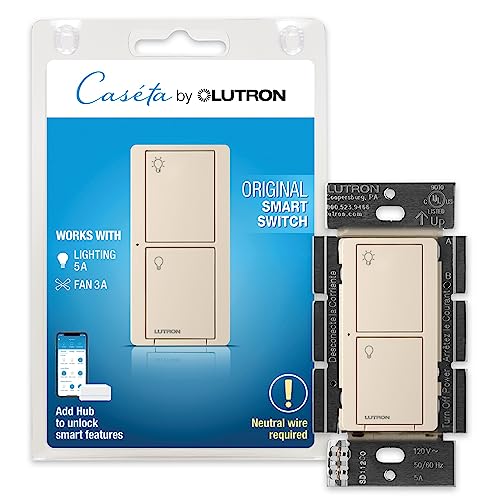 Lutron Caseta Smart Lighting Switch: A Comprehensive Guide for All Bulb Types and Fans | Neutral Wire Requirement Explained | PD-6ANS-LA in Light Almond