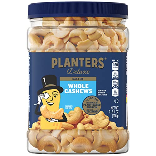 PLANTERS Deluxe Salted Whole Cashews: A Protein-Rich Party Snack in a 33oz Container - Best Price and Deals