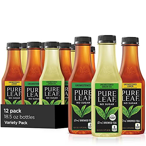 Pure Leaf Iced Tea: 0 Calorie Unsweetened Variety Pack - 12-Pack, 18.5 Fl Oz Each