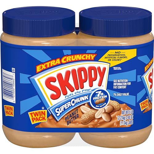 SKIPPY Peanut Butter: A Cost-Effective and Delicious Super Chunky Option in a 40 Ounce Twin Pack