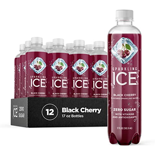 Sparkling Ice Black Cherry Sparkling Water: A Zero Sugar Flavored Beverage Packed with Vitamins and Antioxidants - A Low Calorie, Refreshing Option in 17 fl oz Bottles (Pack of 12)