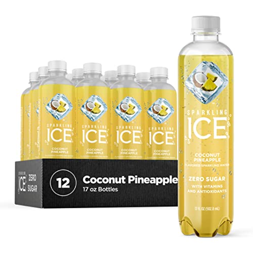 Sparkling Ice Coconut Pineapple Water: Zero Sugar, Vitamins, Antioxidants - Low Calorie Beverage (Pack of 12)