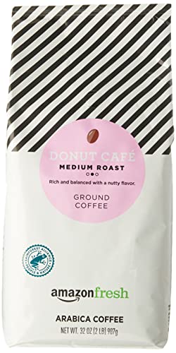 Top 10 Facts About AmazonFresh Donut Cafe Ground Coffee: Medium Roast, 32 oz