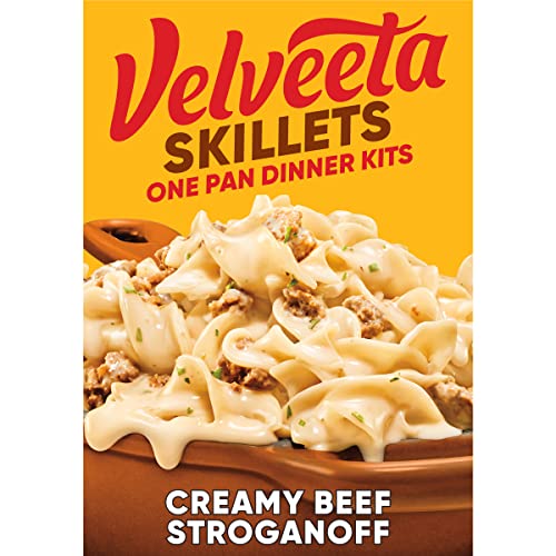 Velveeta Skillets Creamy Beef Stroganoff: Easy One-Pan Dinner Kit with Cheese Sauce (11.6 oz Box)